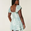 Flutter Sleeve Pinch Bust Mini Skort Dress Flutter Sleeve Pinch Bust Mini Skort Dress