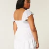 Flutter Sleeve Pinch Bust Mini Skort Dress Flutter Sleeve Pinch Bust Mini Skort Dress