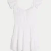 Flutter Sleeve Pinch Bust Mini Skort Dress Flutter Sleeve Pinch Bust Mini Skort Dress