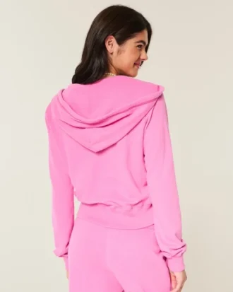 Frotté-hoodie med dragkedja