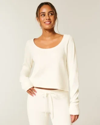 Gilly Hicks Always Cozy Waffle långärmad topp med rund halsringning