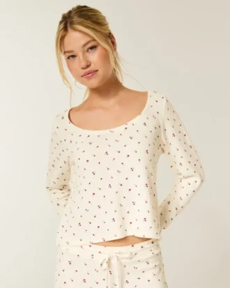 Gilly Hicks Always Cozy Waffle långärmad topp med rund halsringning