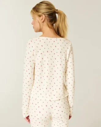 Gilly Hicks Always Cozy Waffle långärmad topp med rund halsringning
