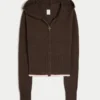 Gilly Hicks Hoodie med zip och vågig kant Gilly Hicks Hoodie med zip och vågig kant