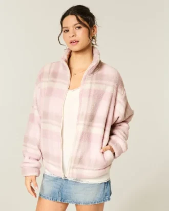 Gilly Hicks Sherpa-tröja med dragkedja