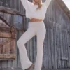 Gilly Hicks Sweater-Knit Foldover Waist Flare Pants Gilly Hicks Sweater-Knit Foldover Waist Flare Pants