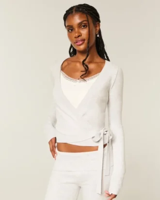 Gilly Hicks Sweater-Knit Multi-Way Wrap Top