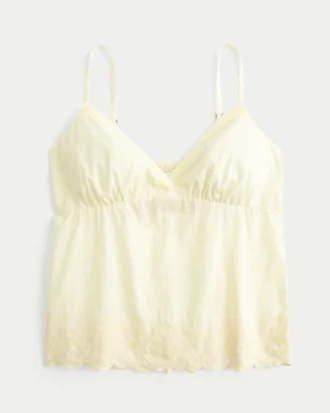Glittrande broderad babydoll-top