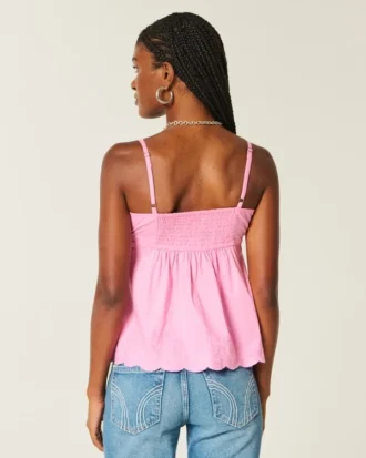 Glittrande broderad babydoll-top