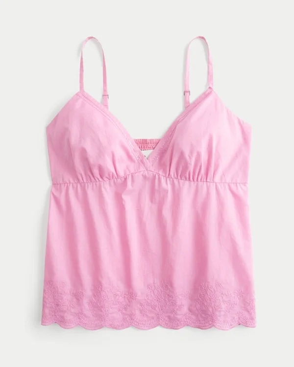Glittrande broderad babydoll-top Glittrande broderad babydoll-top