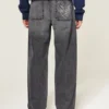 Grå baggy jeans med hjärtmotiv Grå baggy jeans med hjärtmotiv