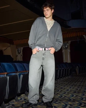 Grå skaterbaggyjeans