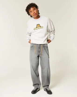 Grå skaterbaggyjeans
