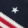 Haltertop med amerikanskt flaggmönster i virkad stil Haltertop med amerikanskt flaggmönster i virkad stil