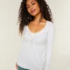 Henley Babydoll-top med enkel knytning bak