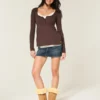 Henley Babydoll-top med enkel knytning bak