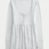 Henley Babydoll-top med enkel knytning bak