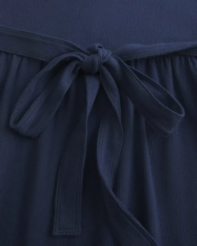 Henley Babydoll-top med knytband bak