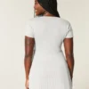 Henley-babydoll-top med korta ärmar