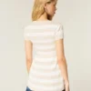 Henley-babydoll-top med korta ärmar