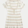 Henley-babydoll-top med korta ärmar