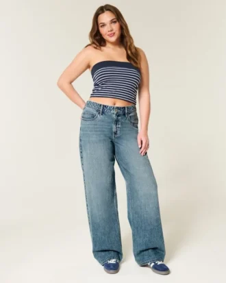 Högmidjade baggy jeans