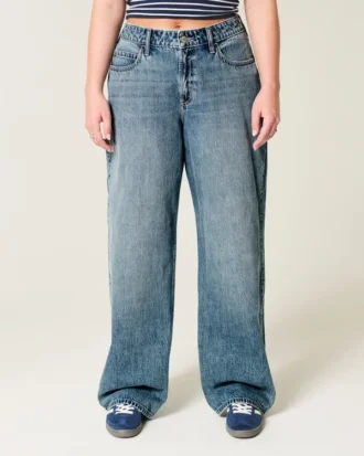 Högmidjade baggy jeans