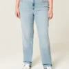 Högmidjade, ljusblå raka jeans Högmidjade, ljusblå raka jeans