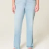 Högmidjade, ljusblå raka jeans Högmidjade, ljusblå raka jeans