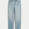 Högmidjade, ljusblå raka jeans Högmidjade, ljusblå raka jeans