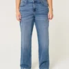 Högmidjade mörkblå dad jeans Högmidjade mörkblå dad jeans