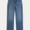 Högmidjade mörkblå dad jeans Högmidjade mörkblå dad jeans