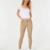 Högmidjade super skinny-byxor i khaki