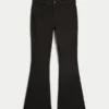 Högmidjade svarta flare-jeans Högmidjade svarta flare-jeans