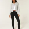Högmidjade svarta jeansleggings Högmidjade svarta jeansleggings