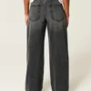 Högmidjade, tvättade svarta baggyjeans Högmidjade, tvättade svarta baggyjeans
