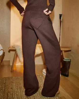Hjärtficka Sweatpants med vida ben