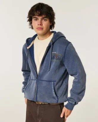 Holiday Vault Release Big Bear Lake grafisk hoodie med dragkedja