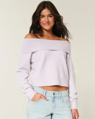 Hollister Comfy Cloud Foldover Off-the-Shoulder Sweater Hollister Comfy Cloud Foldover Off-the-Shoulder Sweater