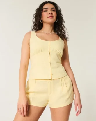 Hollister Livvy Lågmidjade shorts i linneblandning Hollister Livvy Lågmidjade shorts i linneblandning