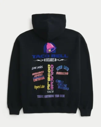 Hollister x Taco Bell boxig hoodie med tryck
