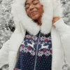 Huvtröja med fuskpälskant och Fair Isle-mönster Huvtröja med fuskpälskant och Fair Isle-mönster