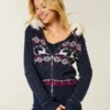 Huvtröja med fuskpälskant och Fair Isle-mönster Huvtröja med fuskpälskant och Fair Isle-mönster