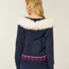Huvtröja med fuskpälskant och Fair Isle-mönster Huvtröja med fuskpälskant och Fair Isle-mönster