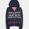 Huvtröja med fuskpälskant och Fair Isle-mönster Huvtröja med fuskpälskant och Fair Isle-mönster