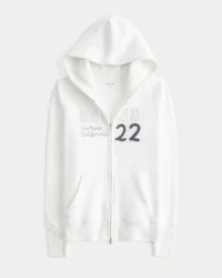 Huvtröja med vaffelfoder och dragkedja Malibu Graphic Hoodie