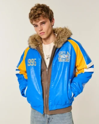 Jacka i konstläder med UCLA Bruins-tryck