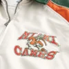 Jacka i konstläder med University of Miami Hurricanes-grafik