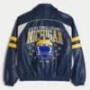 Jacka i konstläder med University of Michigan Wolverines-tryck