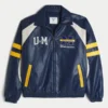 Jacka i konstläder med University of Michigan Wolverines-tryck